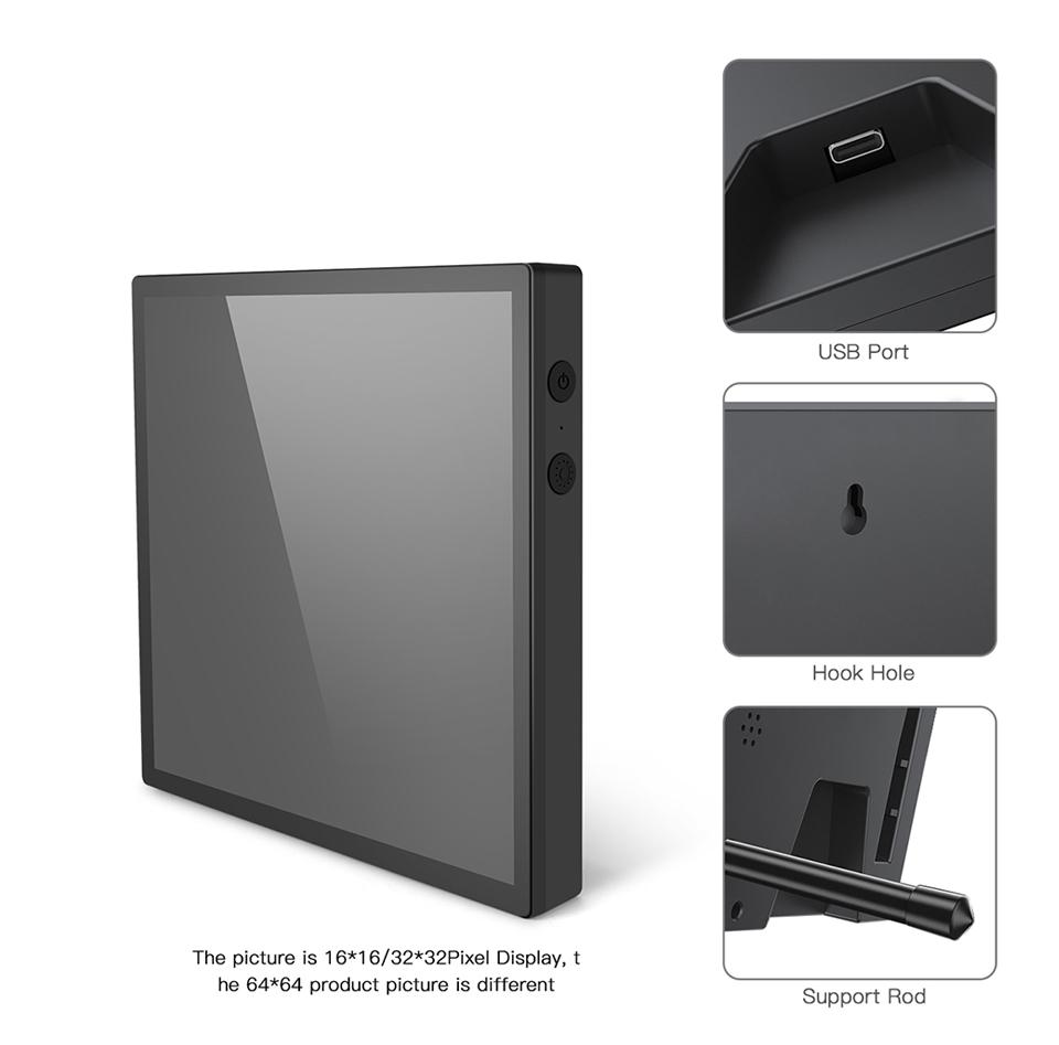 Programmable LED Pixel Matrix Display,DIY Art Animation Screen with App Control,5V for Home/Office Decor Gift Christmas/Birthday