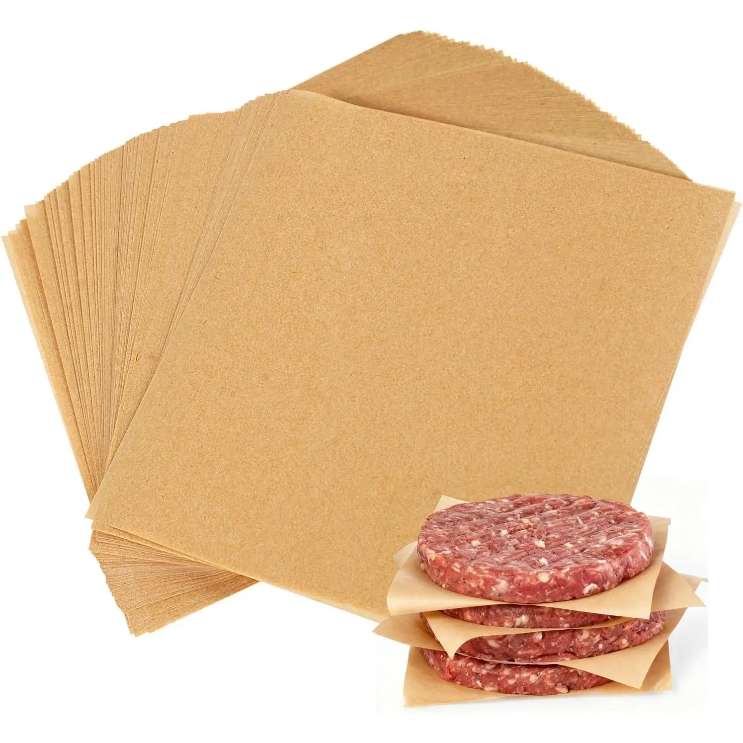400PCS Patty Paper, 6x6 In Unbleached Parchment Paper Squares, Non-Stick Hamburger Patty Paper for Seperating Burgers, Butter, Cookies, Freezing, Baking and Candy Wrapper