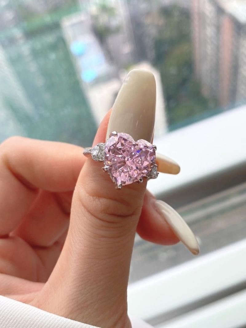 1 Piece Elegant Heart Shaped Artificial Zircon Ring, Fashion Accessories for Women, Trendy Accessories for Party and Daily Life, Valentine's Day, Girlfriend Gifts