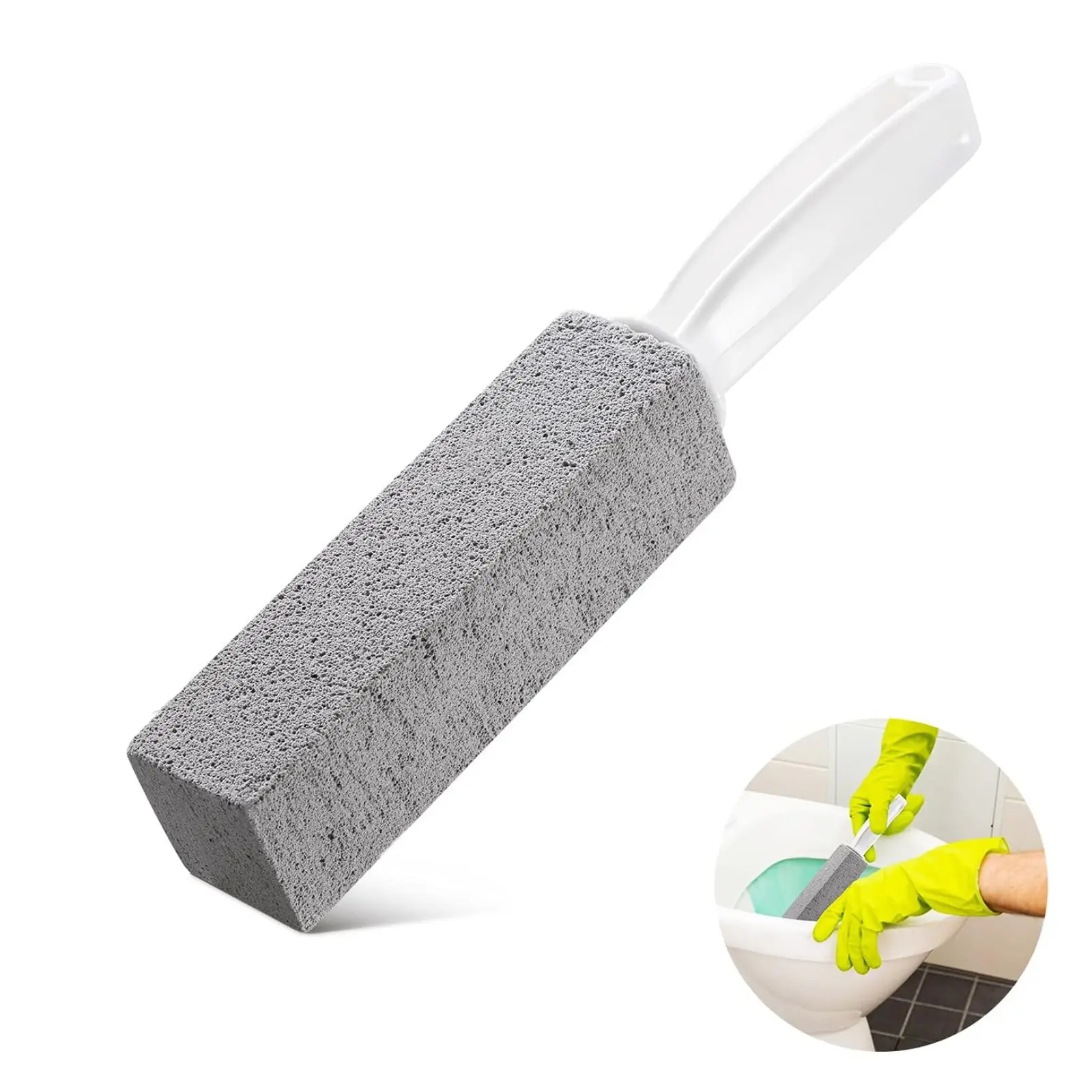 1/2PCS Pumice Stone Toilet Bowl Cleaner with Handle, Hard Water Ring Remover & Stain Scrubber for Home Bathroom, Pool, Sink and Tub, Pumice Stone For Cleaning, Ergonomic Heavy Duty Cleaning Tool, Pumice Stone For Toilet, Toilet Cleaning Brush