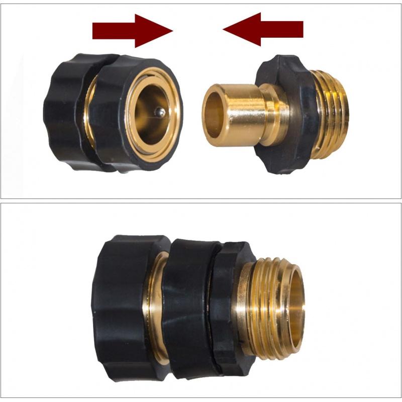 Garden Hose Quick Connector, 3/4 Inch Male and Female Garden Hose Fitting Quick Connector