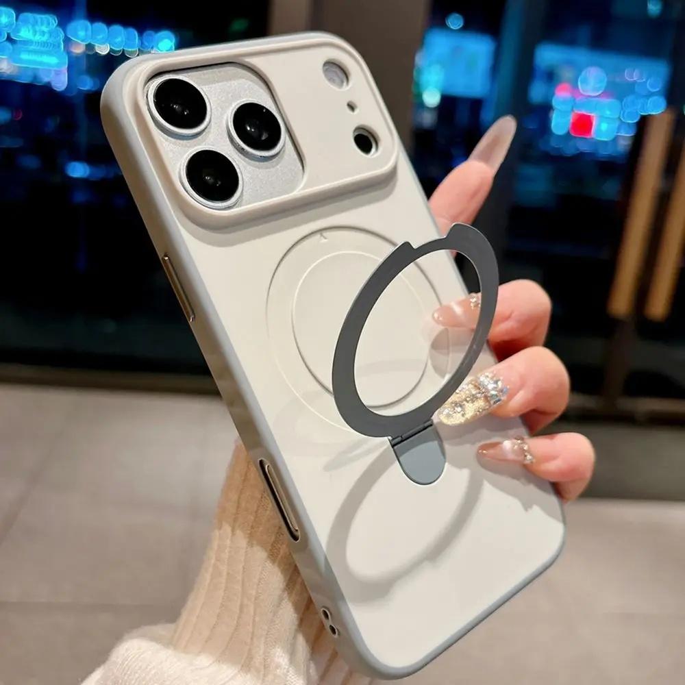 Shockproof Magnetic Phone Case with Metal Stand for iPhone Series, Multi-Model Fits iOS 17 Air/17/16/15/14/13/12 Pro Max Plus, Non-Slip TPU Plastic Cover, Mobile Phone Accessories,back to school,back to school haul