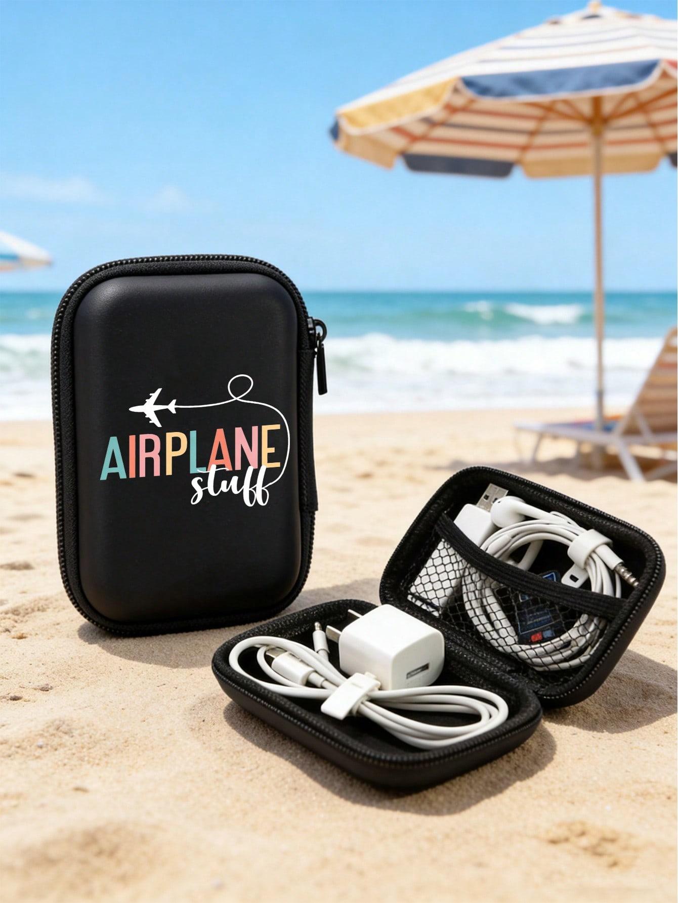 Durable Eva Hard Shell Portable Storage Bag, Ideal for Electronics, Headphones, Cards, Poker, Anti-Drop Zip Design, Travel & Daily Use