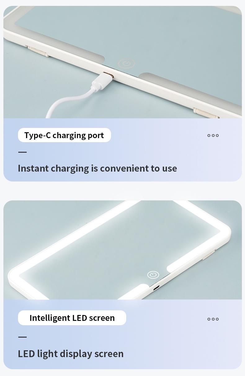 Car LED Makeup Mirror, Rechargeable Car Sun Visor Mirror, Dimmable Touchscreen Auto Vanity Mirror, Car Interior Accessories,car decor,boujee car accessories