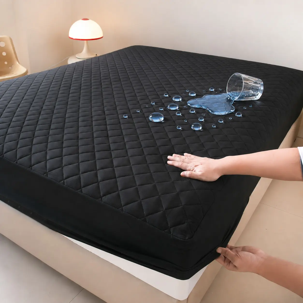 Quilted Mattress Protector with Elastic Hem and Wrapped Corners, Noiseless & Dirt-Resistant, Fits 6–30cm Thick Mattresses, Multiple Colors & Sizes Available, Machine Washable Bedding for Home Bedroom, College Dorm & Hotel, Pillowcase Not Included