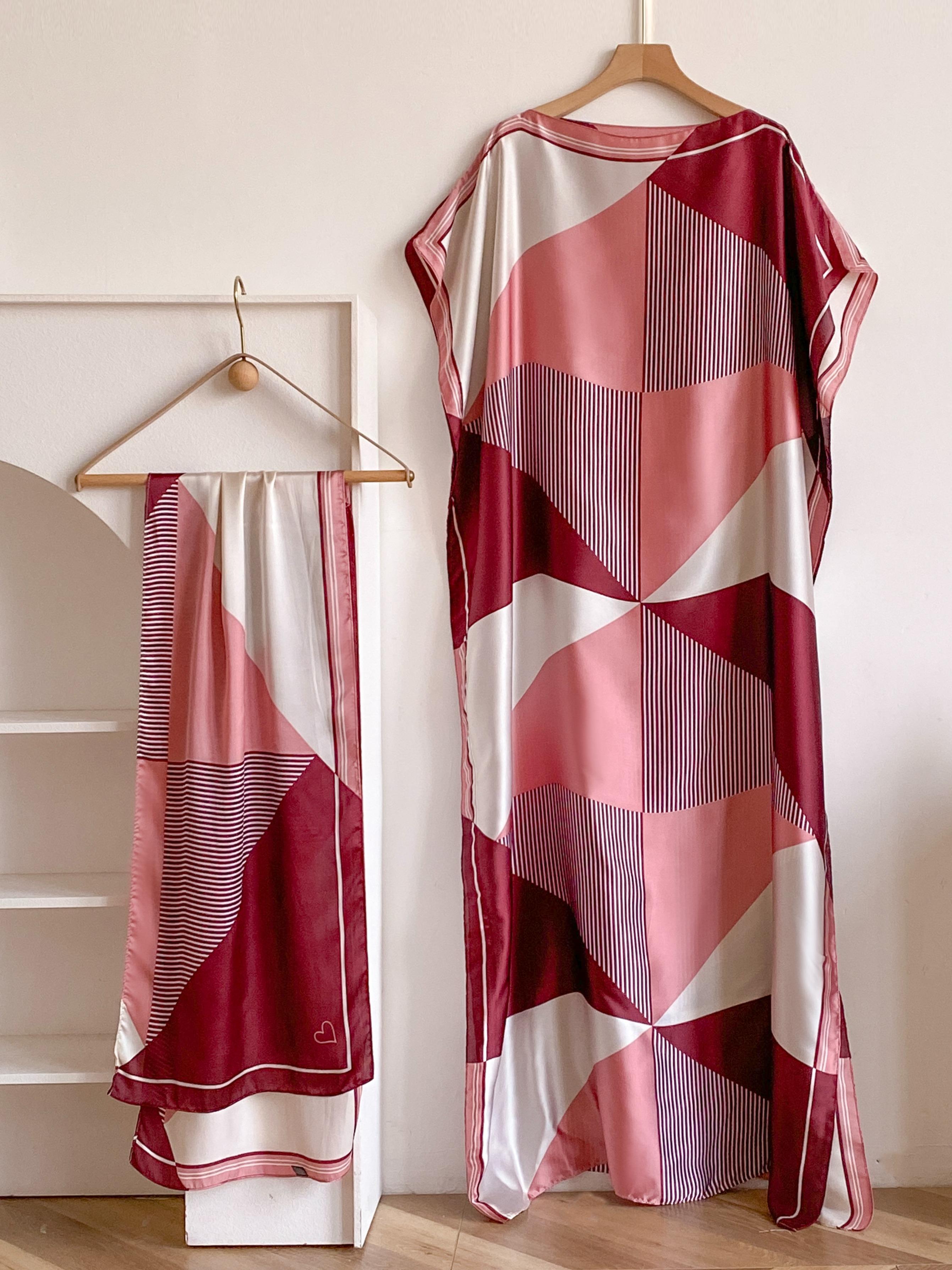 Women's Floral Print Long Scarf & Khimar, Boho Style Scarf & Shawl for Daily Wear, Fashion Accessories for Women & Girls