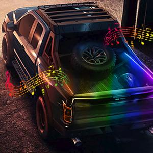 NilightTruck Bed StripRGB-IC LEDLights forTruckBed PickupMultiDream ColorDIYMusic synchronous with APP and RF Remote Control 3PCS 60inch Truck Bed Light car interior Vehicle Waterproof
