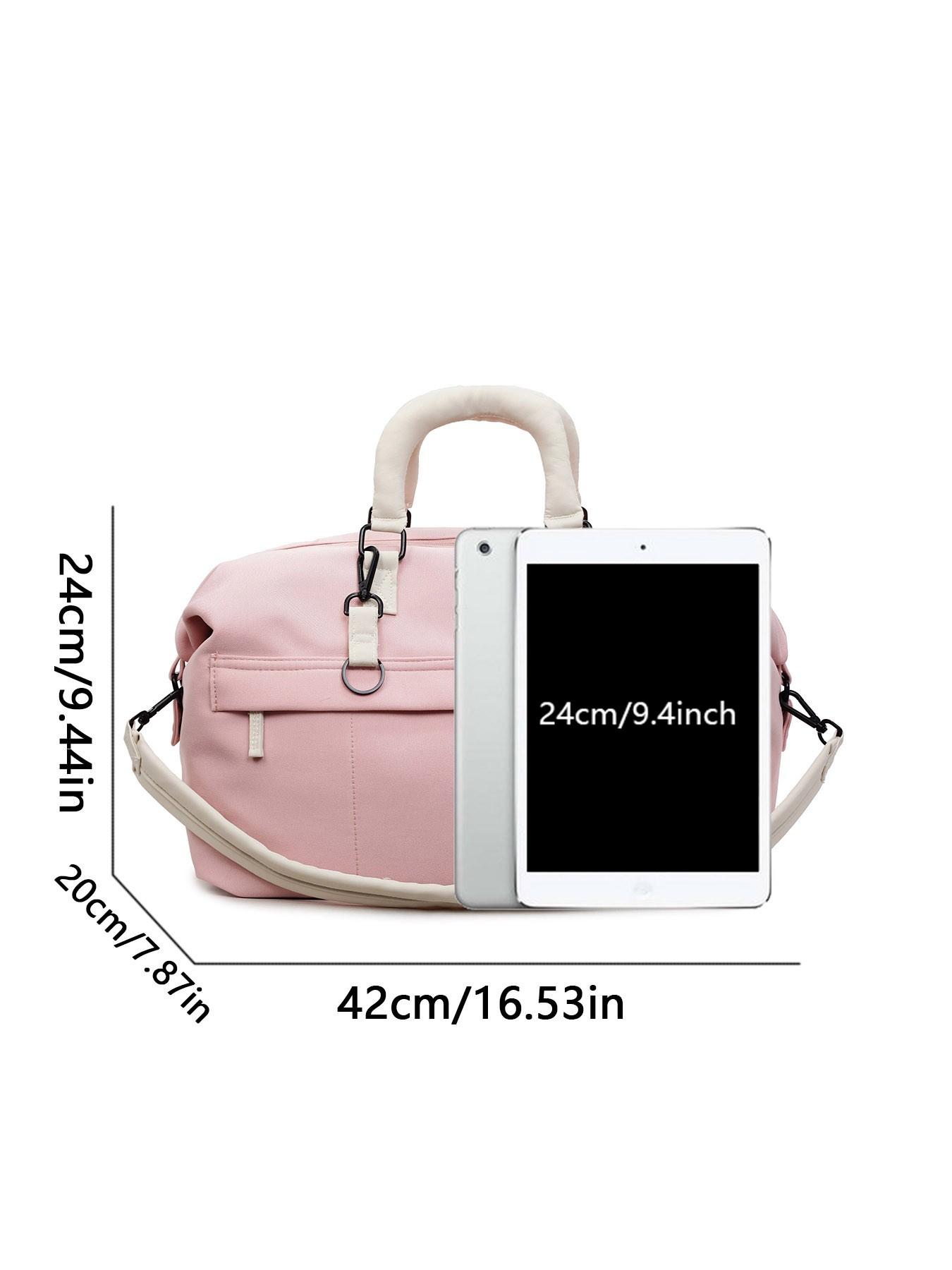 Cylindrical tote bag, Casual crossbody bag, a large capacity storage bag suitable for short trips, can be worn as a fitness bag cross body, durable and lightweight sports training and travel bag with multiple compartments for easy organization