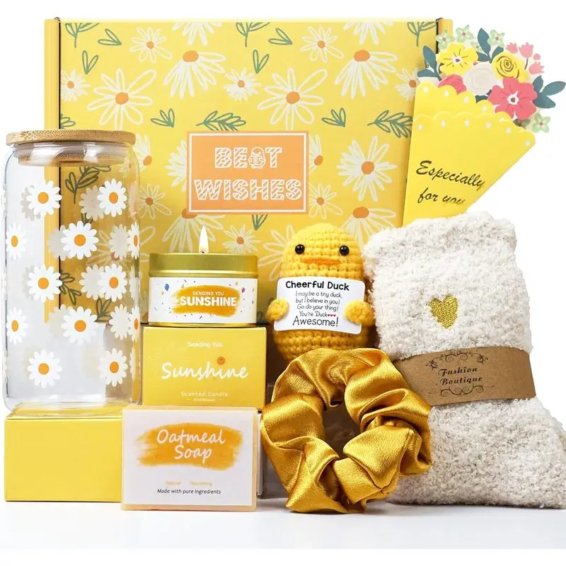 Gift Baskets for Women, Birthday Gifts for Women Friendship |   Friend Birthday Christmas Gift, Get Well Soon Sending Sunshine Teen Girl Gifts for Daughter Sister