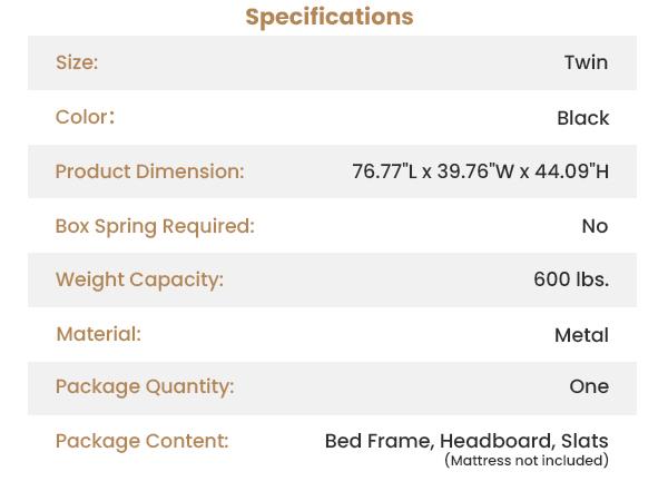 SHA CERLIN Twin/Full/Queen/King Size Metal Bed Frame with Vintage Circular Design Headboard and Footboard【Frame Only No Mattress】No Box Spring Required,Noise-Free,Black/Brown#ChristmasGifts#TikTokShopBlackFriday