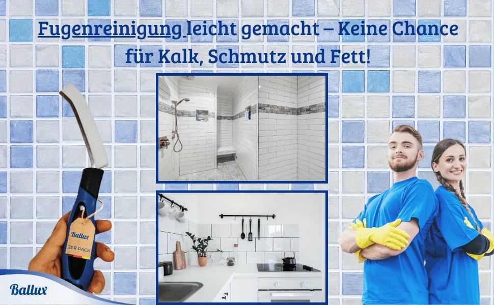 Crevice Cleaning Brush Brush Bathroom Set of 2 - Cleaning Brush & Tile Brush with Hard Bristles for Bathroom, Kitchen, Grout & Narrow Crevices - Hand Brush & Scrubber Against Dirt