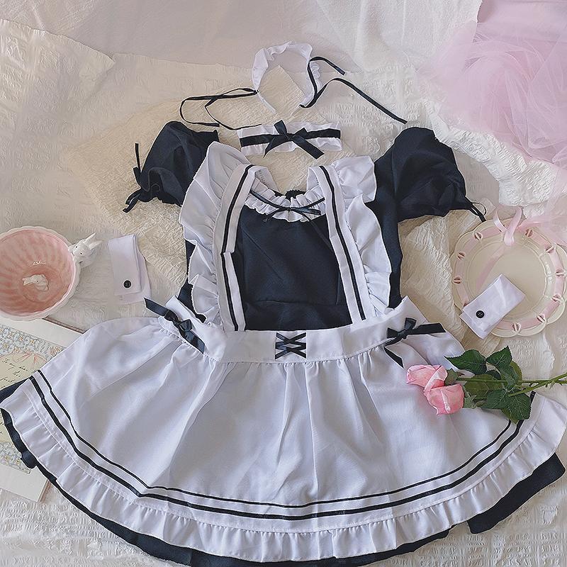 Japanese Maid Cos Uniform Lovely Girl Student Lolita Dress Sweet Style Cute Cat Cafe Princess Dresses Harajuku Kawaii Lingerie Japanese Maid Cos Uniform Lovely Girl Student Lolita Dress Sweet Style Cute Cat Cafe Princess Dresses Harajuku Kawaii Lingerie