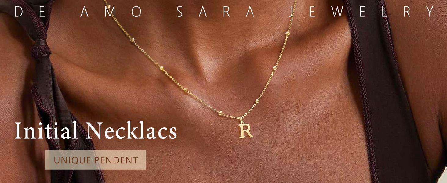 Mothers Day Gifts - Initial Necklaces for Women, Dainty A-Z Pendant Letter Charm Necklace Personalized Name Necklaces for Women Trendy Jewelry Gift