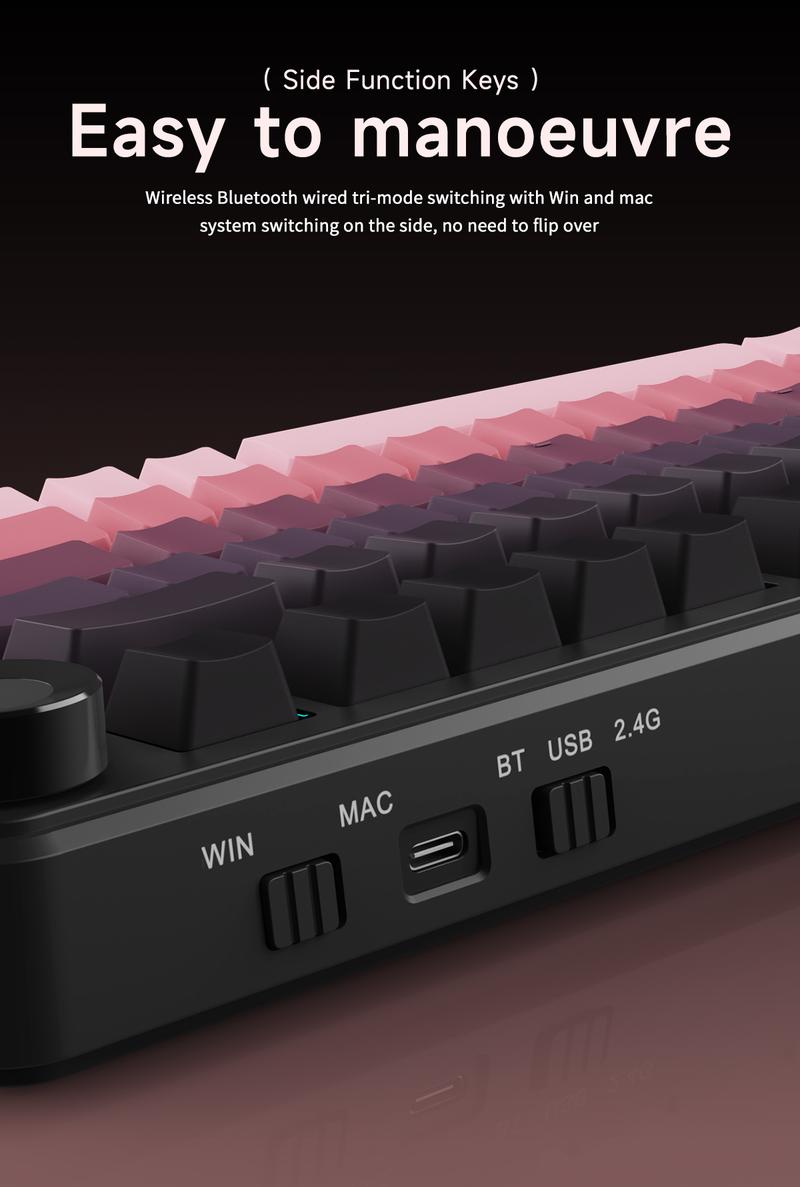 AJAZZ AK820MAX PLUS gift switch side engraved gradient powder wireless mechanical keyboard Bluetooth three-mode long battery life gaming office gaming 8000mah