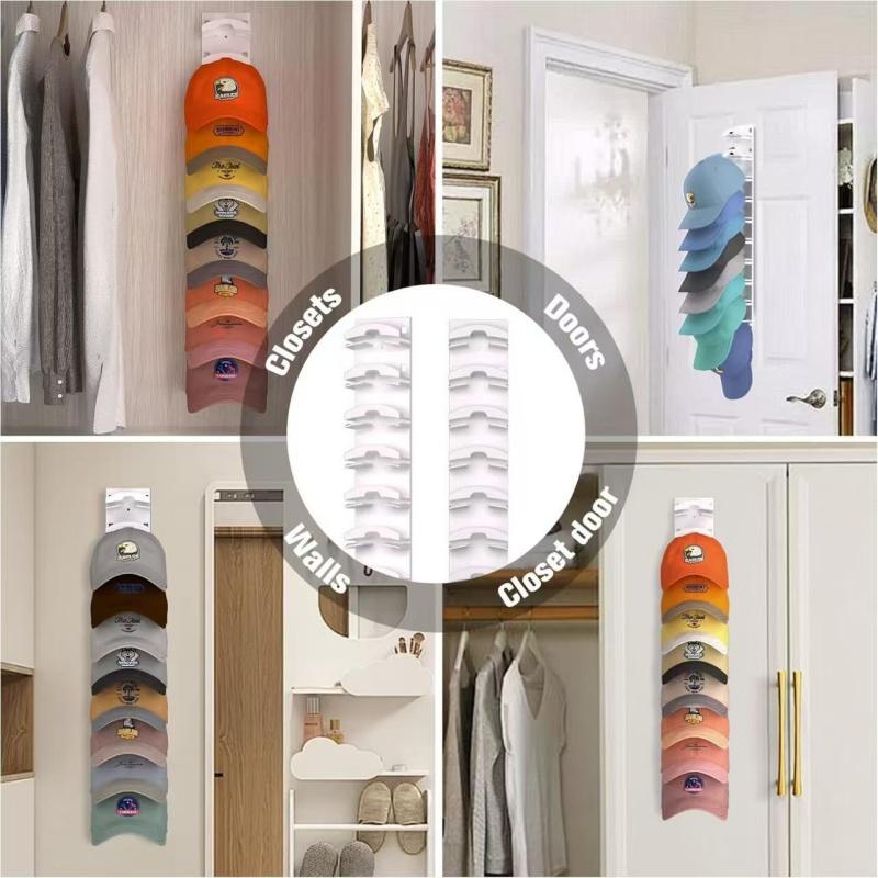 Multi-Layer Baseball Cap Wall Mount Storage Rack, Hat Holder Hanger, Wall Mountable, Over-The-Door Organizer for Hats & Accessories, Space-Saving Design for Home Organization