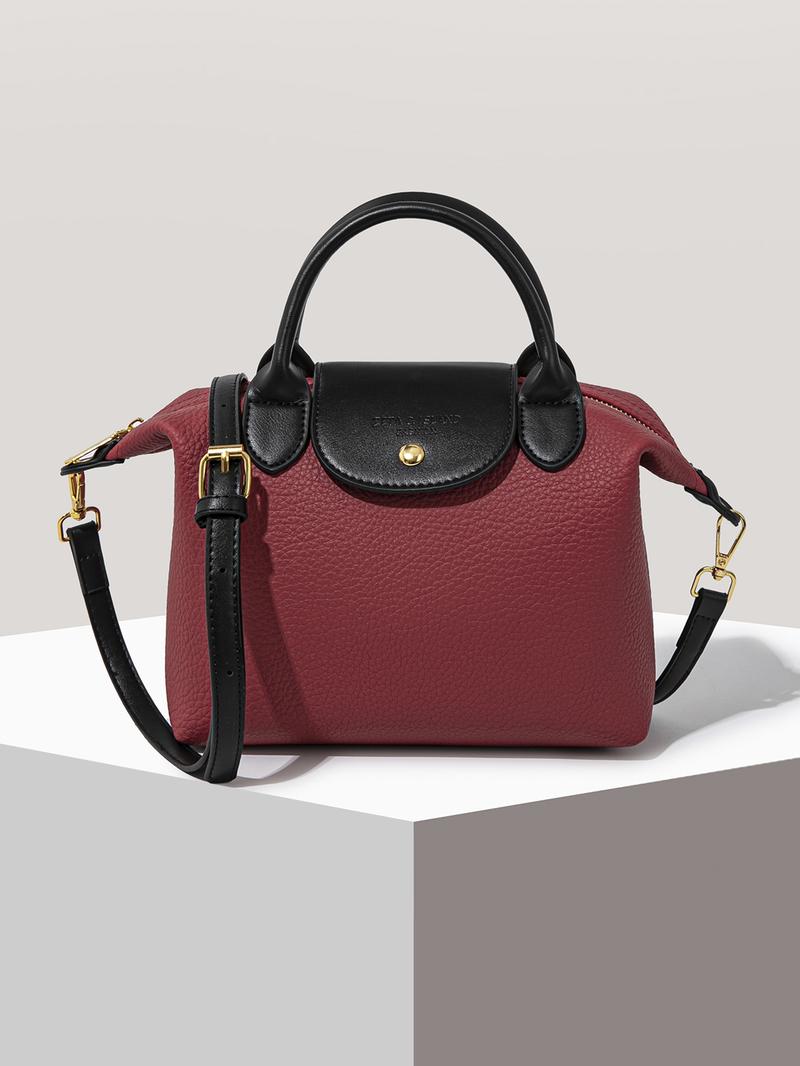 Women's Elegant Solid Color Handbag, Fashionable PU Leather Zipper Shoulder Bag for Daily Use, 2025 Fall & Winter Trendy High-quality Commuting Bag, Versatile PU Tote Satchel, Commuter Bag