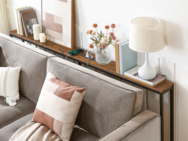 MAHANCRIS Skinny Console Table with Power Outlets, 70.9" Narrow Sofa Table, Behind Couch Table with Charging Station, Sofa Hallway Table for Plants, Living Room MAHANCRIS Skinny Console Table with Power Outlets, 70.9" Narrow Sofa Table, Behind Couch Table with Charging Station, Sofa Hallway Table for Plants, Living Room