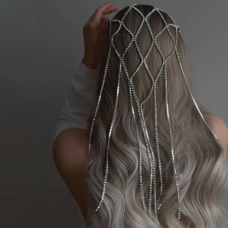 1 long mesh fringed hair band, unique fashion trend headgear, chic high-end hair accessories, perfect for women's daily wear and prom dresses