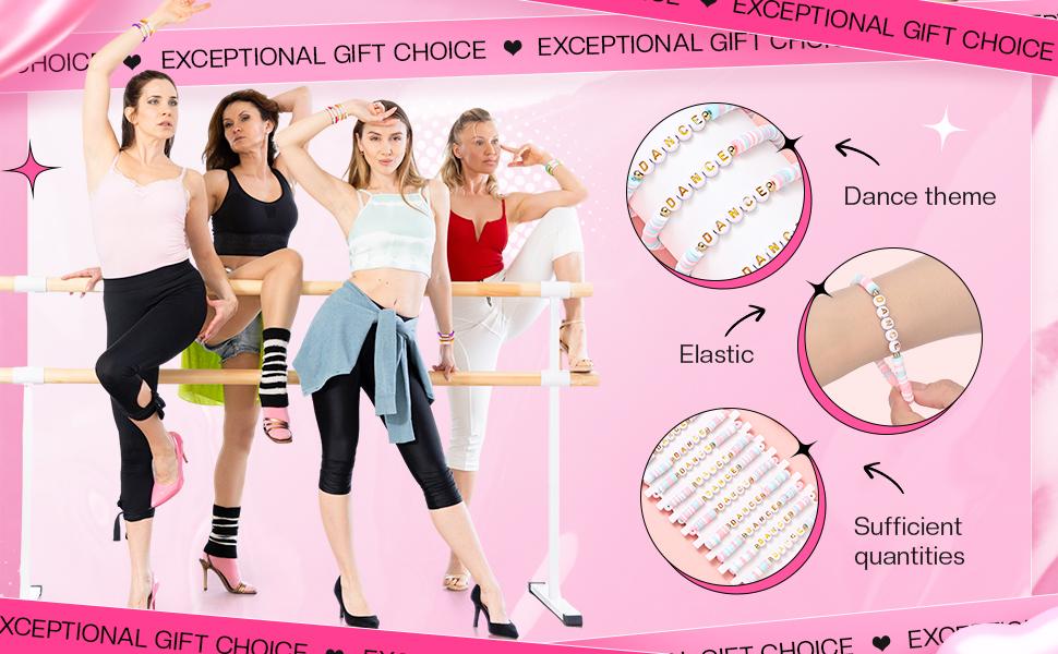 24/36Pcs Easter Dance Polymer Beaded Bracelets Gift Stylish Elegant and Durable for Galentine Student Charm Jewelry Team Gift for Dance Lovers School Party Gift