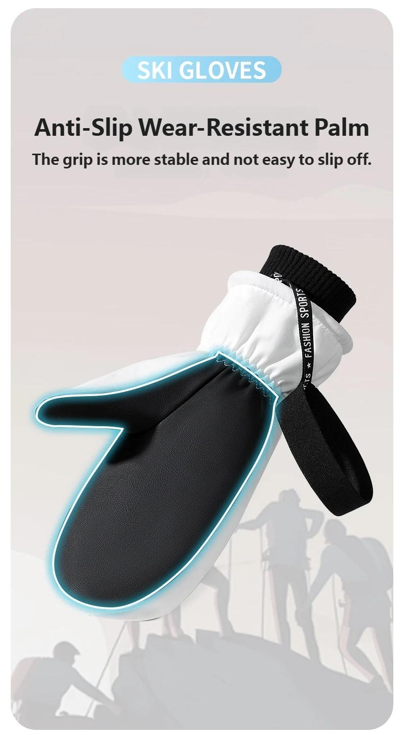 New Snowboarding Gloves Men Windproof Waterproof Non-Slip Fleece Outdoor Professional Five-Finger Warm Gloves Women