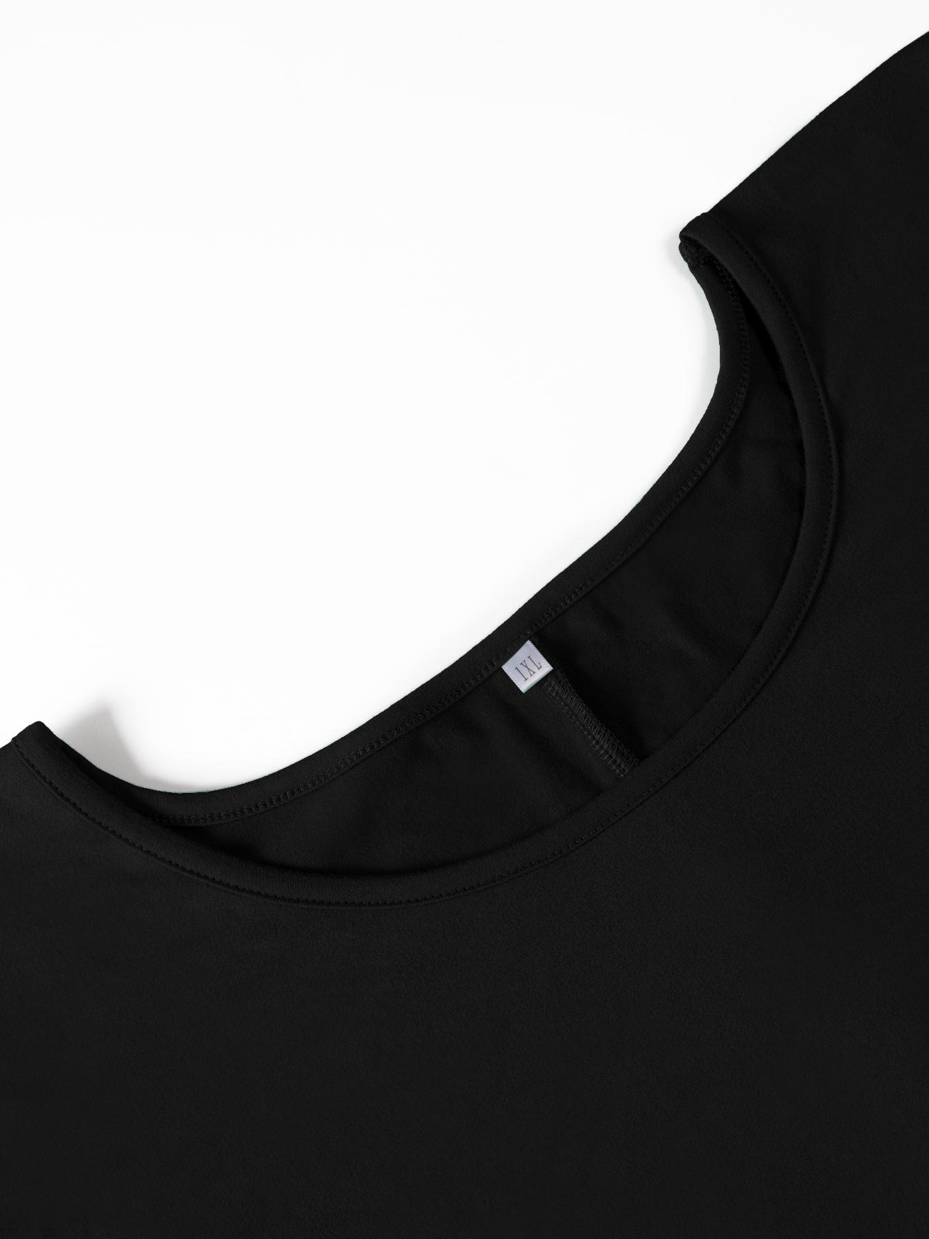 Plus Size Solid Knit Round Neck Set, 2 Counts/set  Casual Cozy Loose Long Sleeve High Low Tee & Pants for Daily Wear, Women's Outfits for Spring & Fall