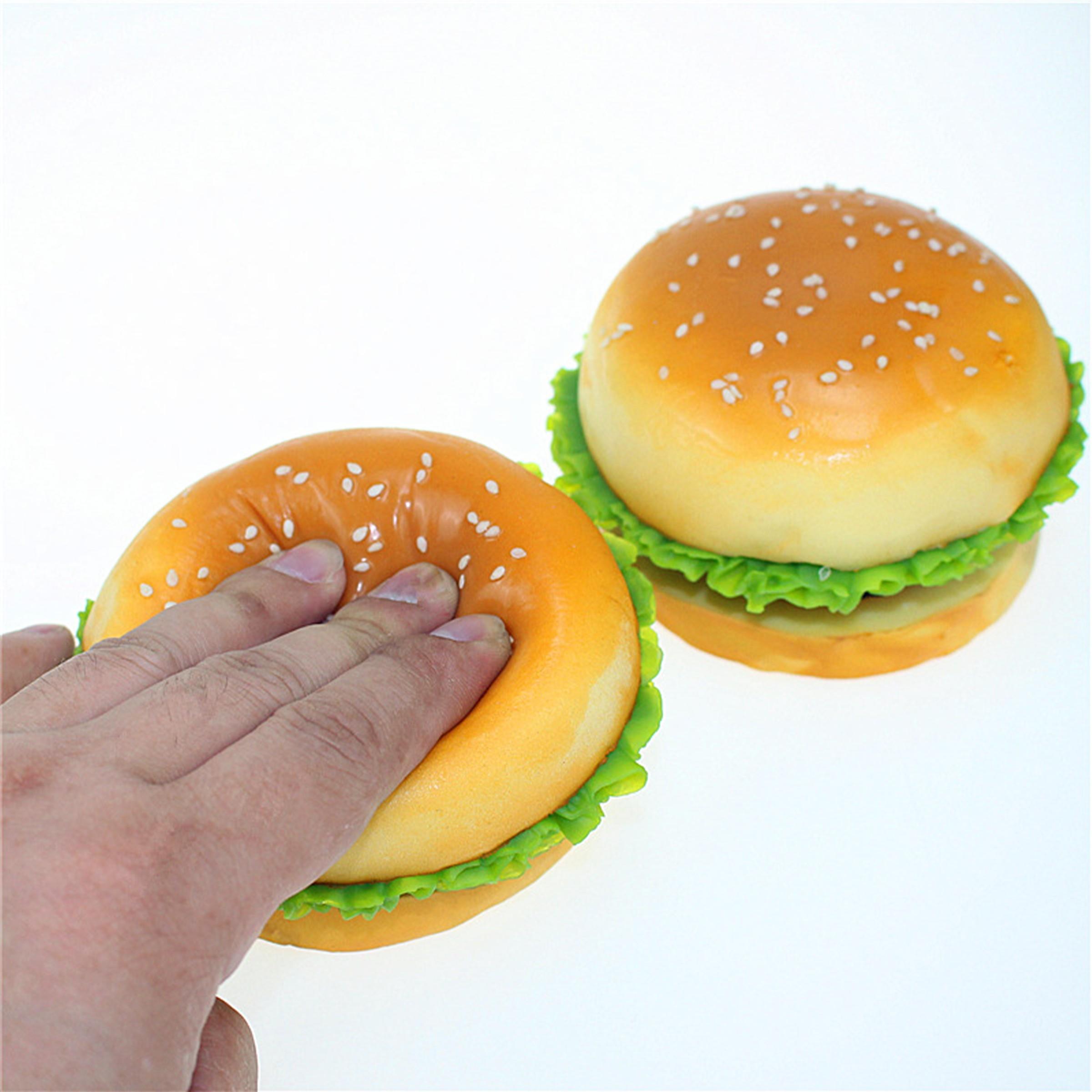 PU Simulation Hamburger Squeeze Toy Slow-Rebound Creative Sesame Bread Squeezeable Toy Food Model Gift