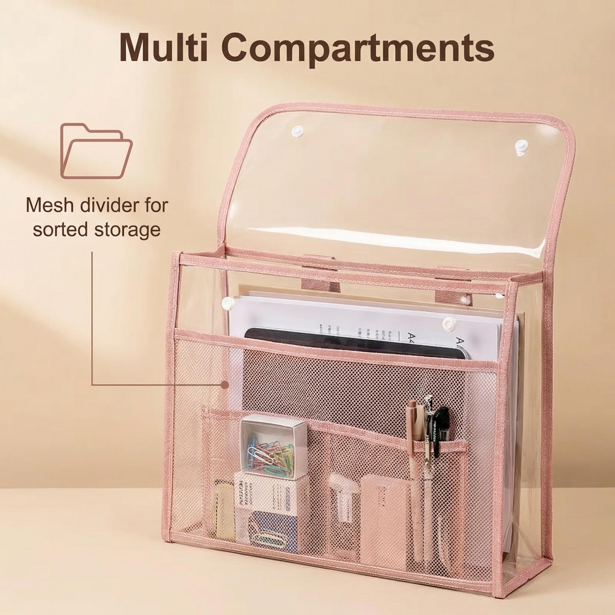 Large Capacity Transparent PP Document Bag - Multi-compartment design, suitable for tablets, A4 papers, and stationery - Durable portable file box, visible content design
