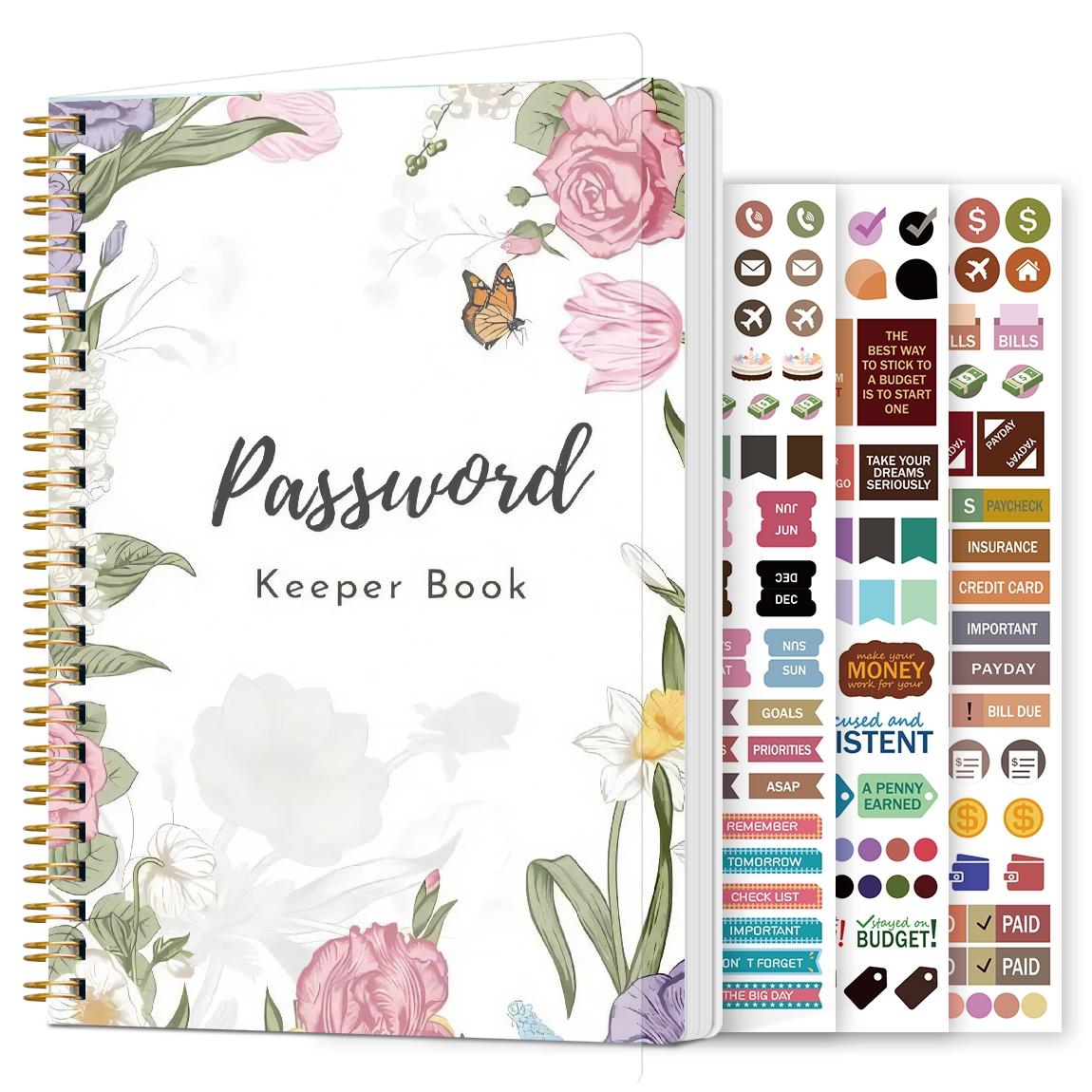1pc Simple Password Book, Hardcover Spiral Notebook, Hardcover Journal, Minimalist Address Password Manager With Website Password Quick Access Password Storage Perfect For Home Office Internet Computer Logins, Great Holiday Gifts #GLOBAL PICKS