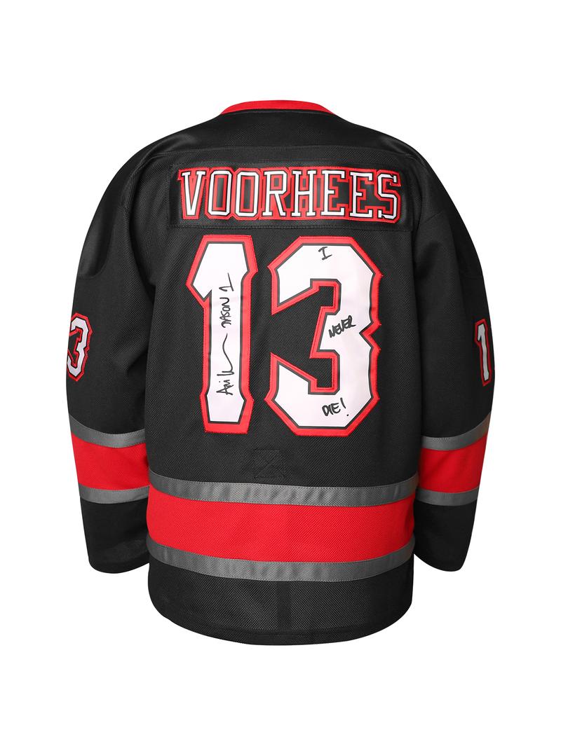 Ice Hockey Jersey Black & Red Color, Front Skull Design Back Number 13 Men & Women Same Style Fan Wear