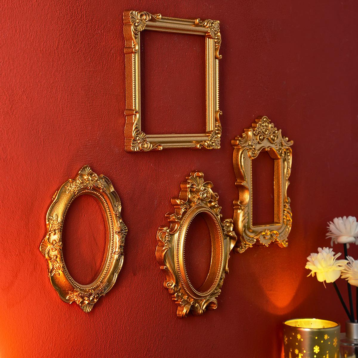 European Resin Frame Decoration, DIY Wall Decor, Multiple Styles Available, Photography Prop, Miniature House Ornament, Classic Rectangular Frame