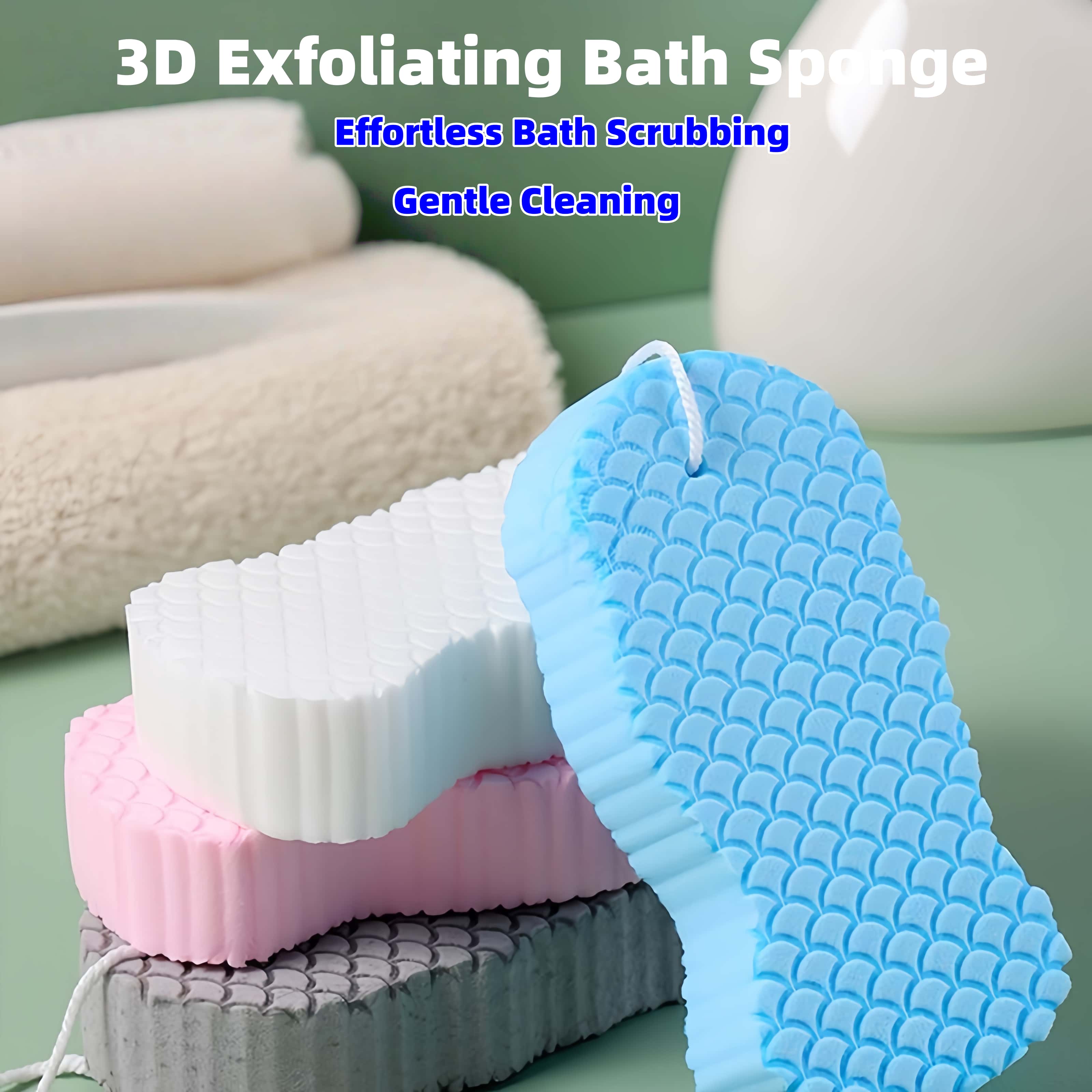 Magic Exfoliating Bath Sponge [2count] – 3D Super Soft, Skin Friendly and Reusable Body Scrubber Set Body Scrubber Personal