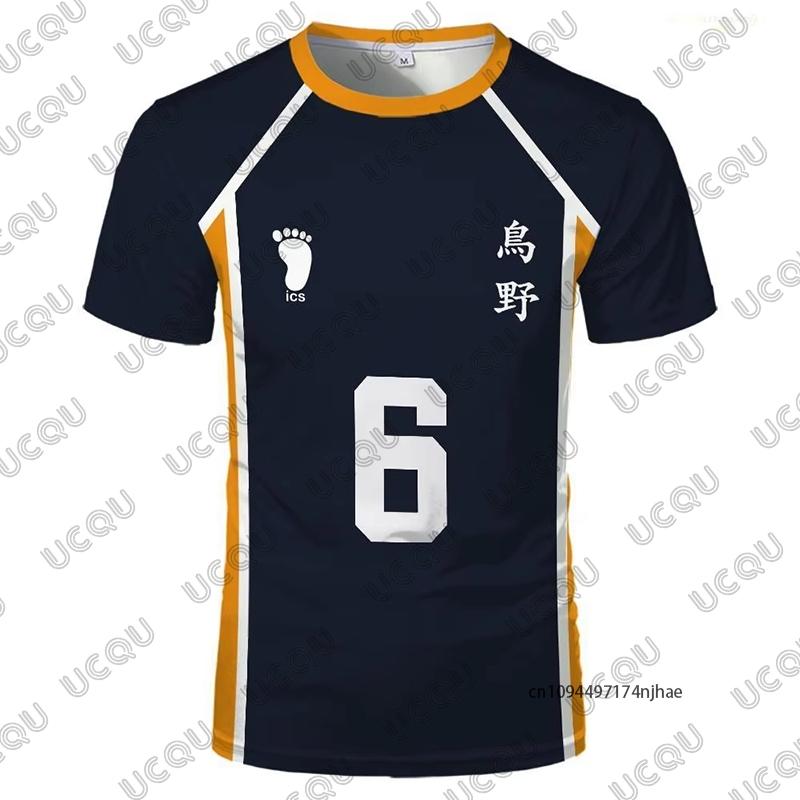 Anime Haikyuu Role Play Jersey Men's Tshirt Karasuno High School Volleyball Club Hinata Shoyo Kageyama Sports Tee Kids/Adult Top
