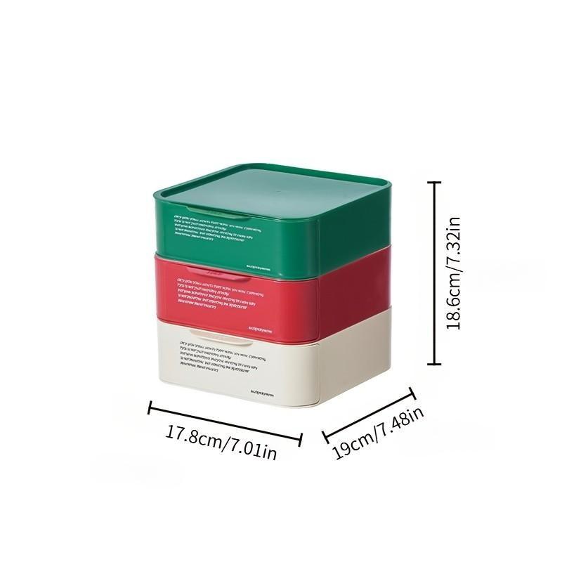 Modular Stackable Drawer Module, Multiple Colors Available, Anti-Slip Base, Vertical Space Saving, Ideal for Stationery, Cosmetics, Medicines