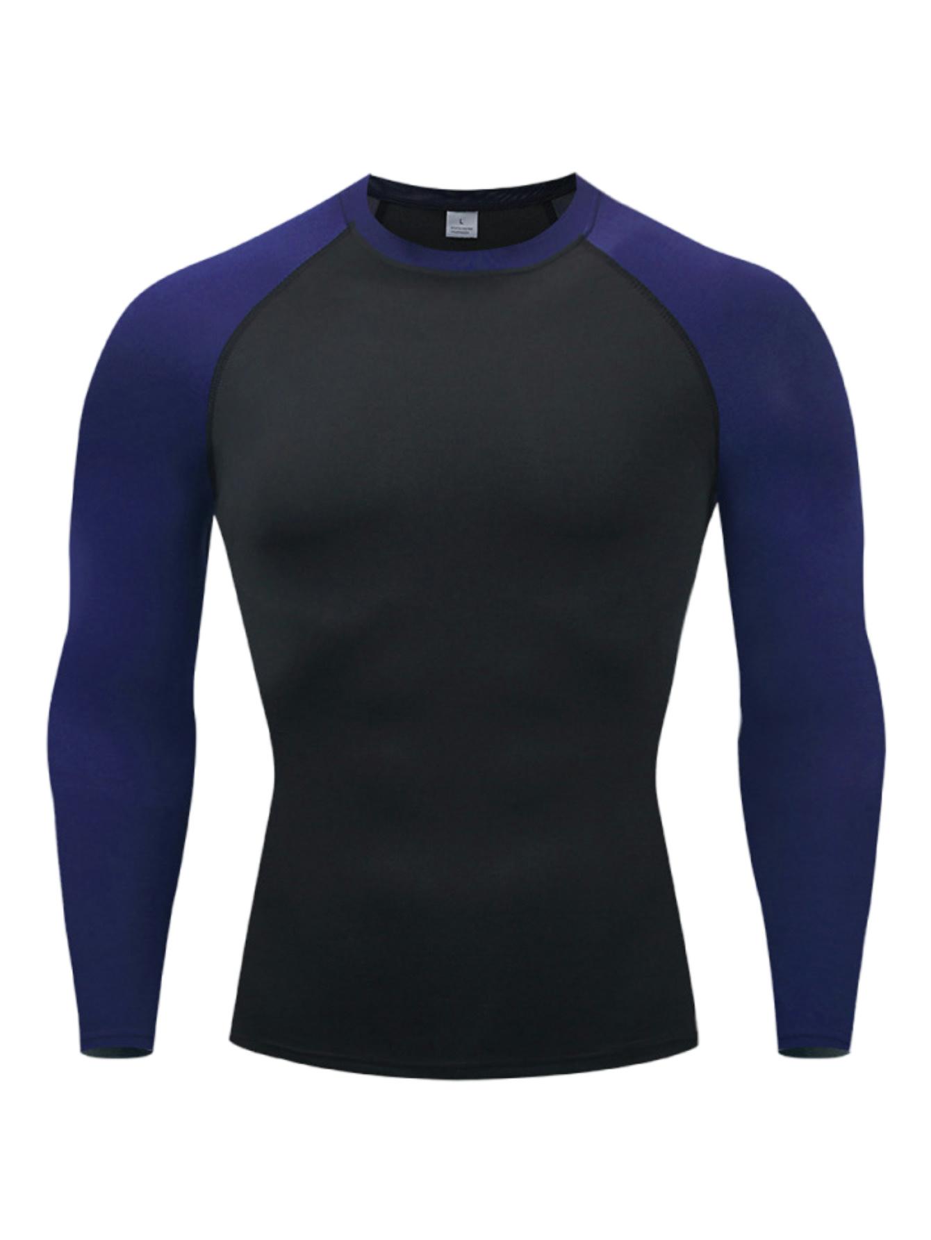 5 Pack Men's Long Sleeve Shirts Moisture WickingSweatproof Sunscreen Men's Quick Dry Breathable ColorBlock slim Long Sleeve T Shirt, Comfortable High StretchBase Layer Men's Outdoor Jogging, Fitness Training ActivityTopS Athletic Running Tee