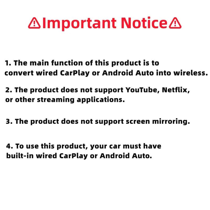 Mini Wireless Carplay Adapter, Carplay Converter, Two-In-One Wireless Carplay Compatible with Android, iOS and iPhone, Car Accessories
