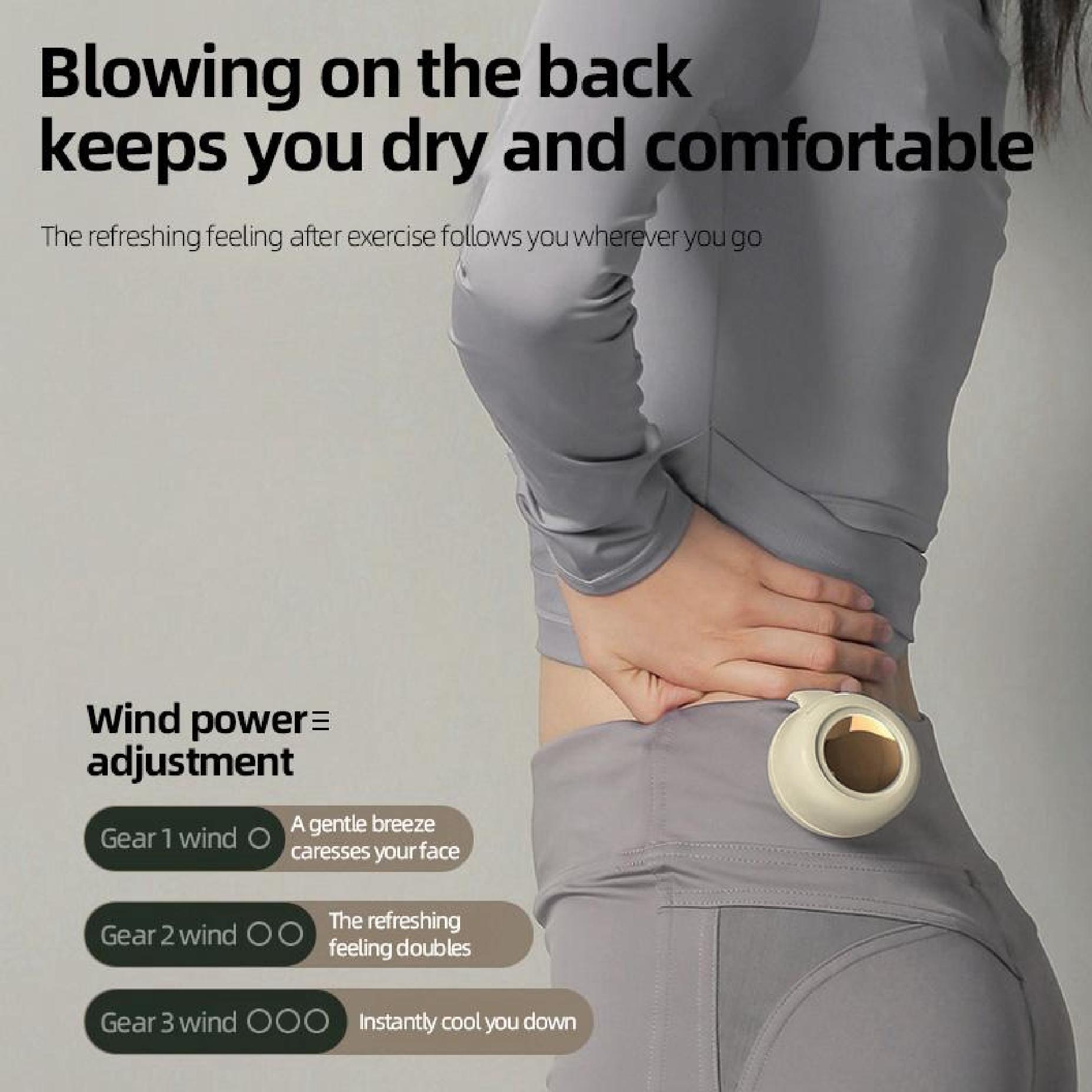 Portable small fan button type，Small lazy hand-held leafless rechargeable electric fan with hanging neck，Summer fan, suitable for gifts.