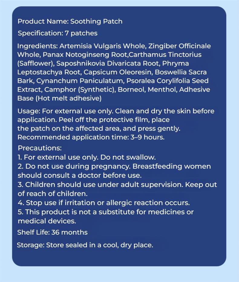 Pure Herbal Heat Patches for Shoulder, Waist, Knee & Foot, Natural Long-Lasting Warmth (7 Pcs)-lzh