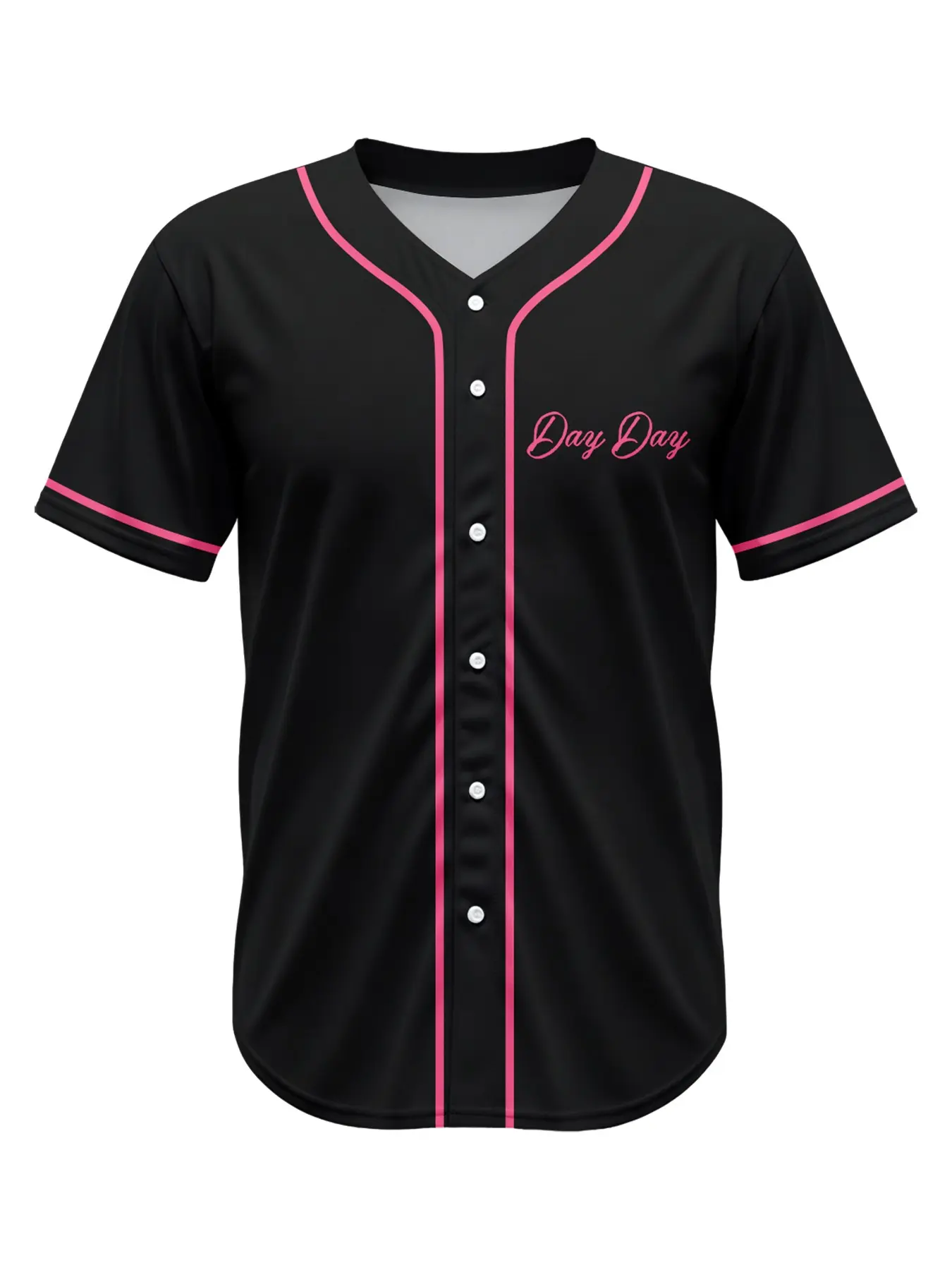 Men's Baseball Short Sleeve Jersey, American Style Button-Up, Quick-Dry Breathable Loose Fit, Adult Training Competition Shirt, Customizable Print, Sports Jersey