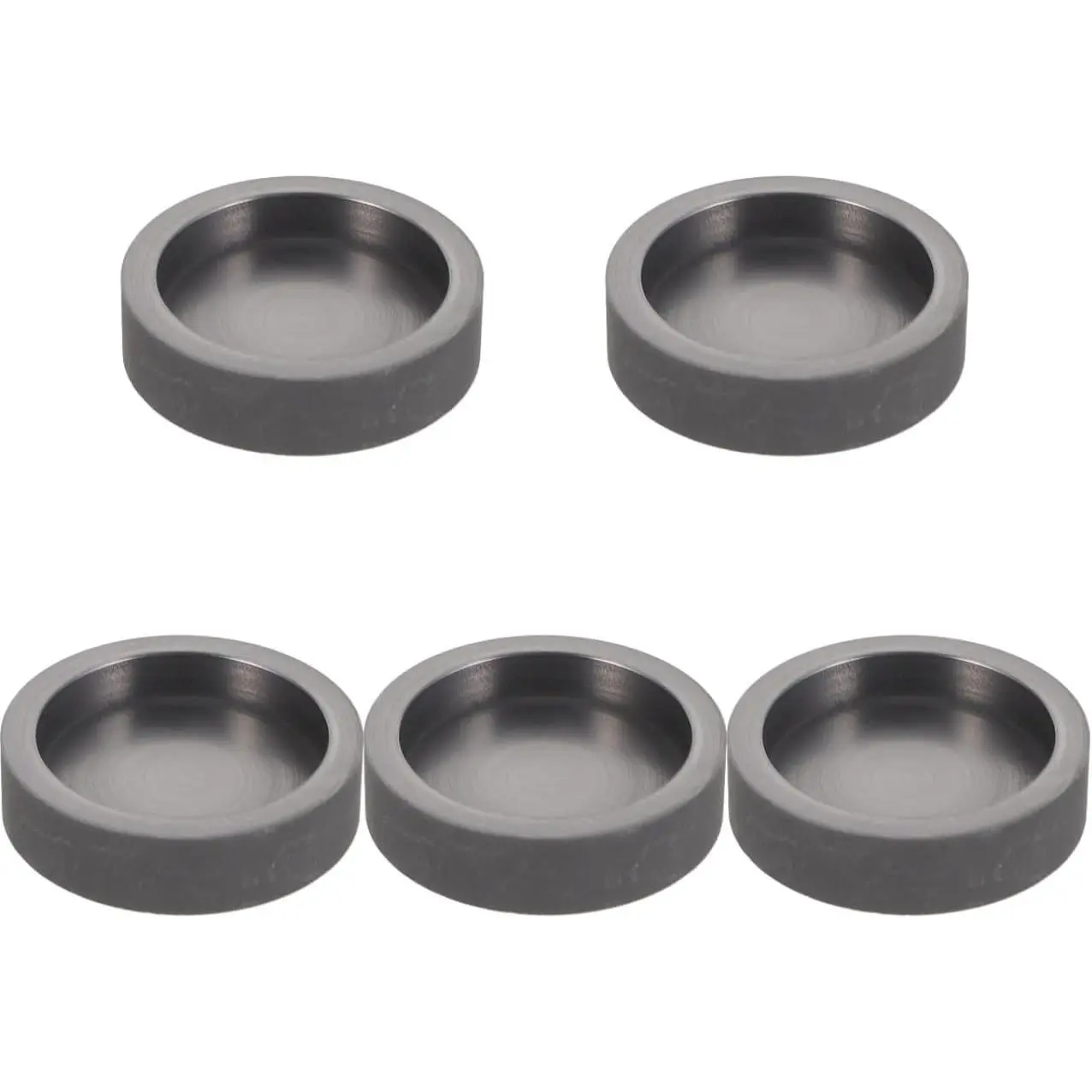 5Pack Graphite Ingot Mold Set for Metal Casting: Round Crucible Smelting Dish for Gold Silver Copper Brass Aluminum Melting Jewelry Home Use