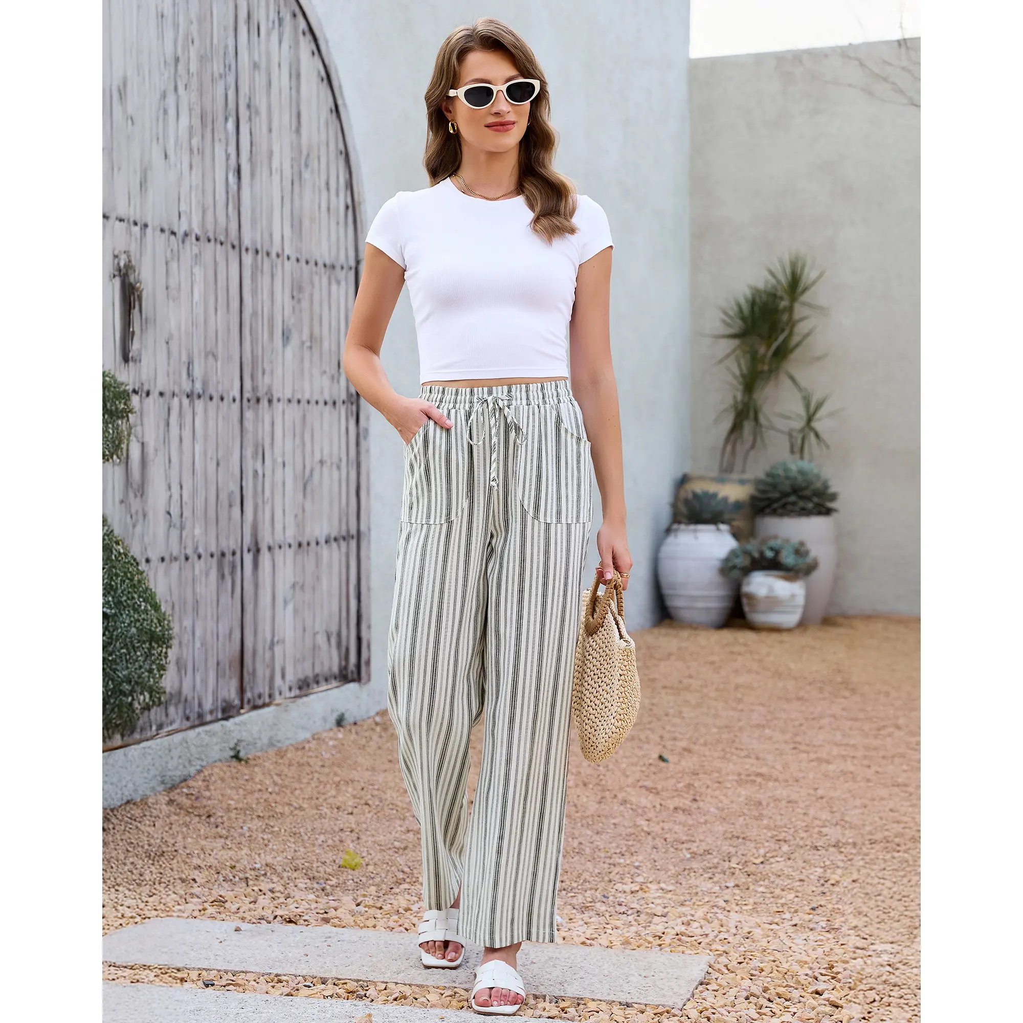 Cream White Stripe