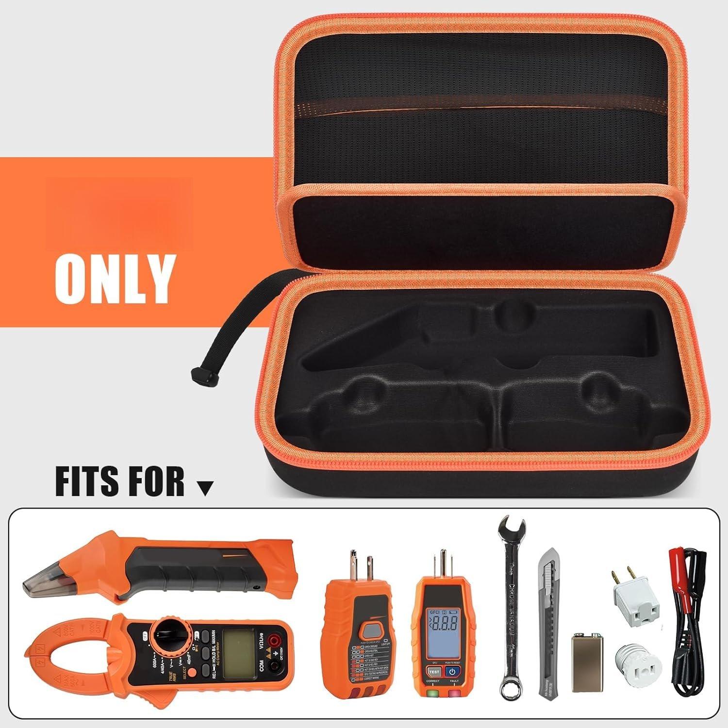 Travel Case for ET310 AC Circuit Breaker Finder, RT250 GFCI Outlet, and 80041 Outlet Repair Tool Kit, Electrical Portable Storage Holder Only (Black+Orange) Travel Case for ET310 AC Circuit Breaker Finder, RT250 GFCI Outlet, and 80041 Outlet Repair Tool Kit, Electrical Portable Storage Holder Only (Black+Orange)