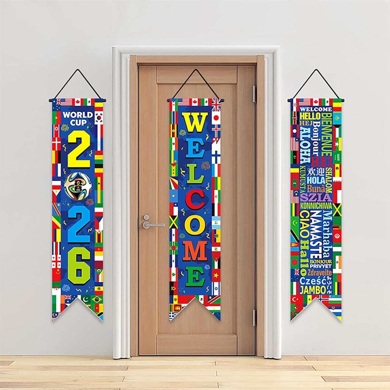 2026 World Cup Decoration, International Flag Bunting 30x130cm Fade-Resistant, Football Party Supplies for Classroom, Bar, Restaurant, Sports Viewing Parties