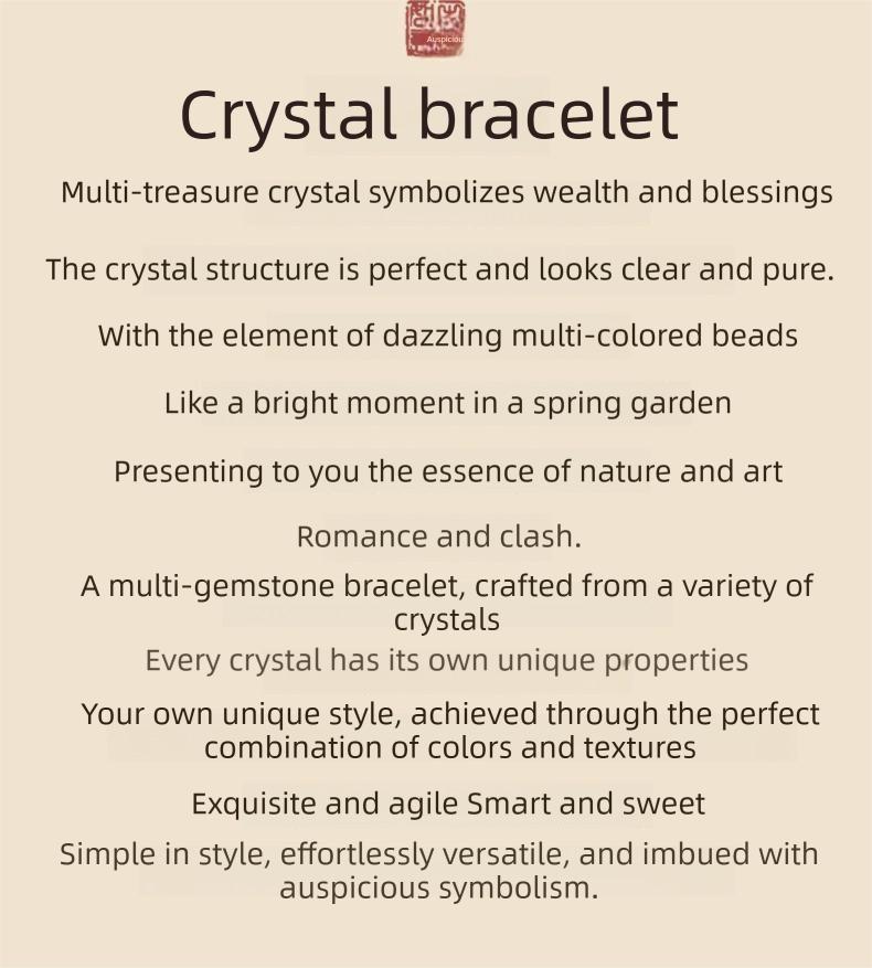 [Multi Treasure Blessing] crystal bracelet, black gold super seven white crystal golden tiger eye red agate, unisex, daily wear gift, natural stone mix, all round good luck wealth blessing symbol