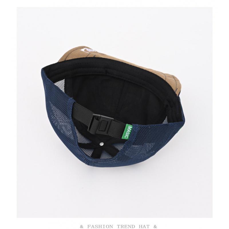 American retro style rolled brim short-brim mesh baseball cap for men and women, summer outdoor sunshade, quick-dry, breathable, sun-protective, soft-brimmed baseball cap