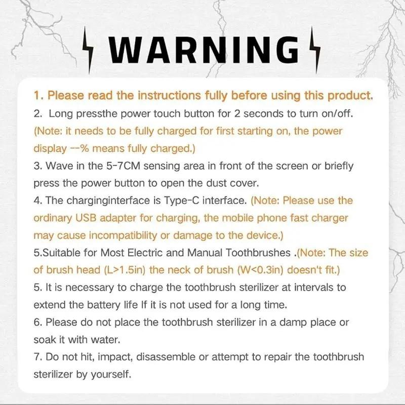 Smart Toothbrush Holder, USB Charging Toothbrush Disinfector, UV Toothbrush Sanitizer, Automatic Sensor Brush Rack, Personal Care Accessories