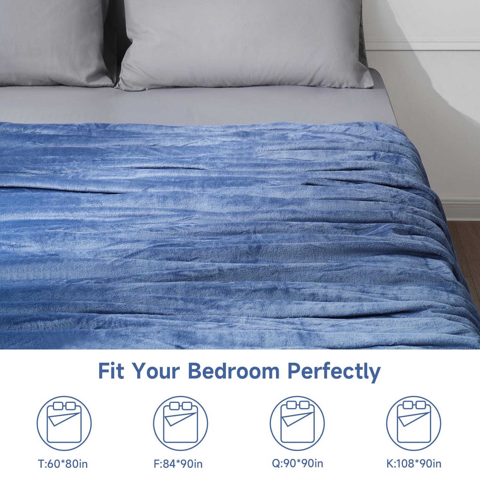 VIZIM All Season Fleece Blanket, Soft Flannel Throw Blanket for Bed Sofa Couch & Travel, Breathable 270GSM Cozy Blanket, Twin Full Queen King Sizes, Alternative to Heated Blankets