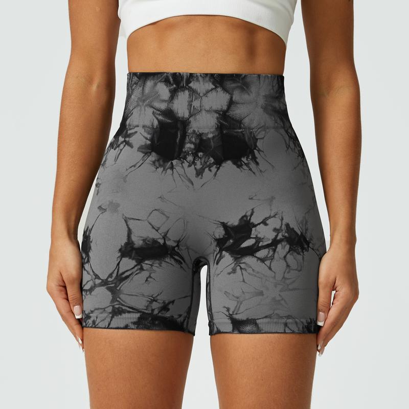 NcmRyu Women's Tie-Dye Booty-Lifting Shorts - Buttery Soft 4-Way Stretch Anti-Roll Waistband Breathable Activewear Yoga Gym Streetwear women