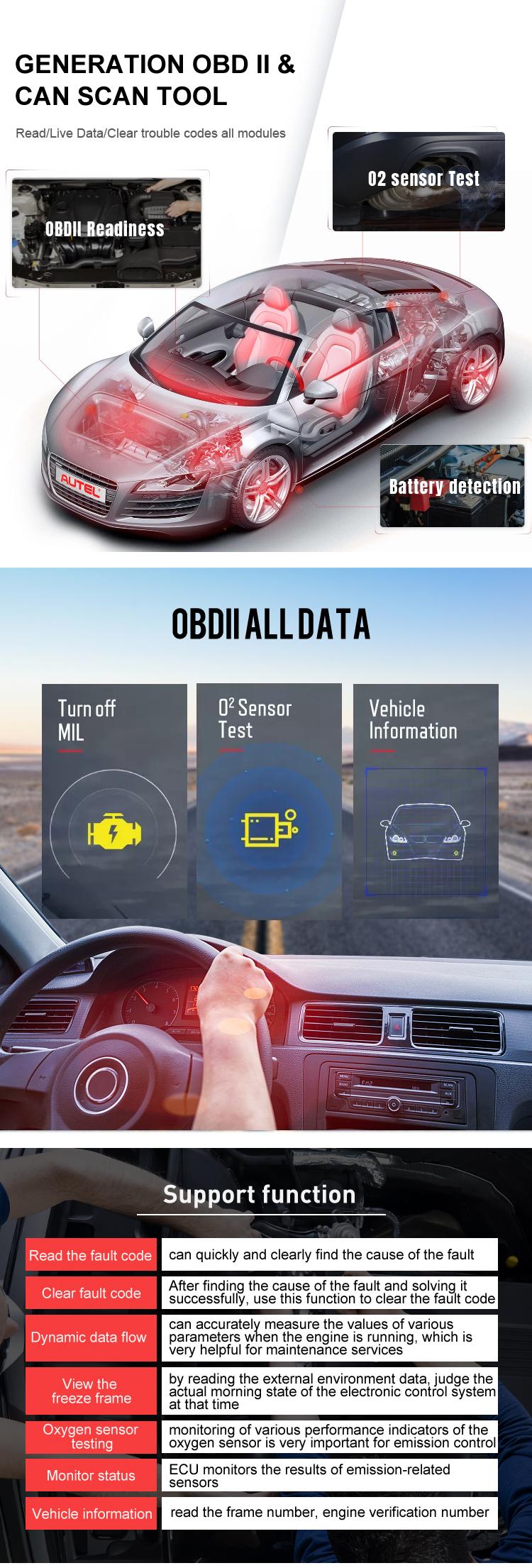 KONNWEI KW860 Unique OBD2 Scanner Code Reader, OBD2 Car Diagnostic Tool, Engine Fault Diagnosis, Can Scan Instrument with I/m Preparedness