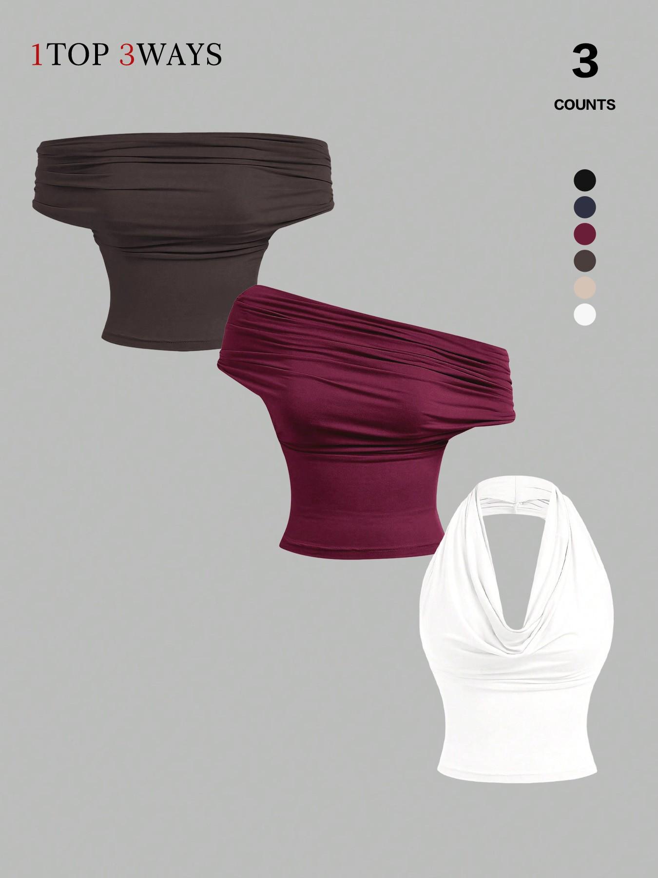 2026 Women's Elegant Solid Color Versatile Halter Neck Top, Stylish & Comfortable Design, Perfect for Casual Wear, Ideal for Everyday Use