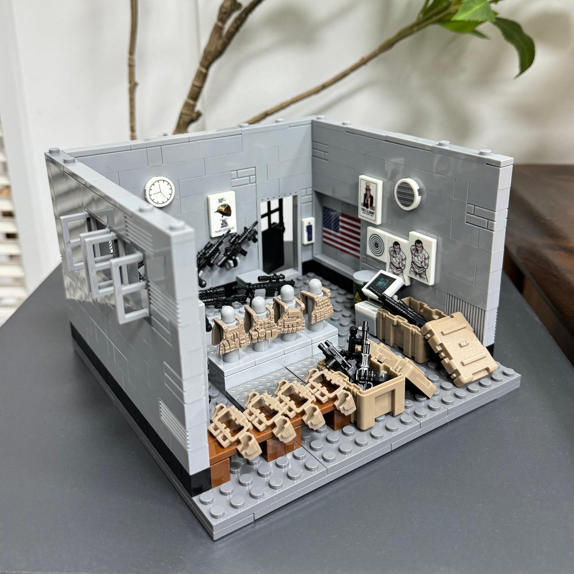 Military Series Weapon Storage Room, Fast Boat Special Police Building Blocks, Special Forces Toy DIY Children Assembly, Blocks Set